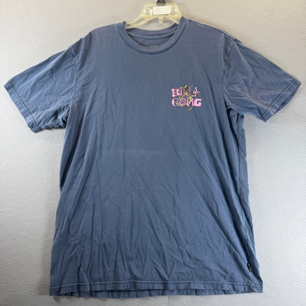 Billabong Mens Wave Washed Ocean Explosives Graphic T-Shirt Blue Large L